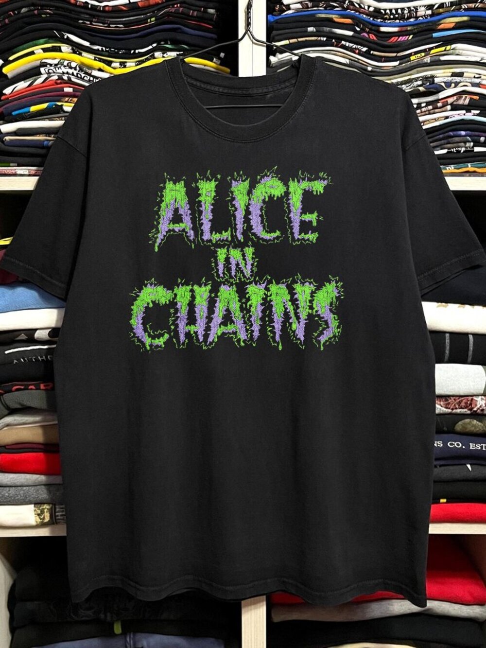 Rare 89 Alice In Chains Washed Black Tee